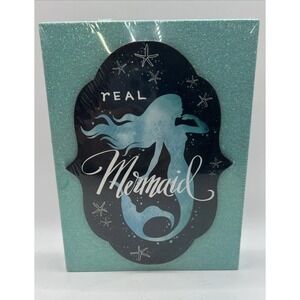Mythical Teal Green Mermaid Wall Hanging Plaque Picture‎ Glitter Beach Decor